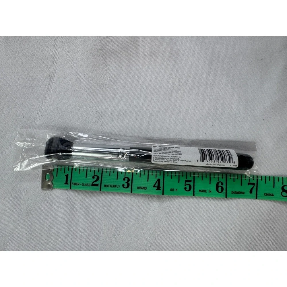 Morphe M557 Mini Detail Contour Brush Black Silver Synthetic Bristles New